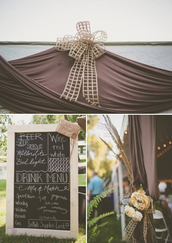 chalkboard wedding drink menu sign
