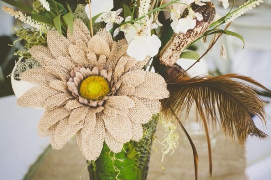 diy burlap flower wedding decoration ideas