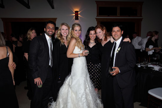 Wedding party posing for a group photo