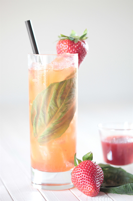 Cachaca strawberry cocktail