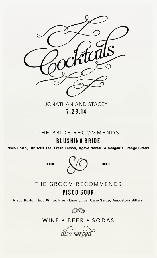 Cocktail Recipes For Signature Wedding Drinks