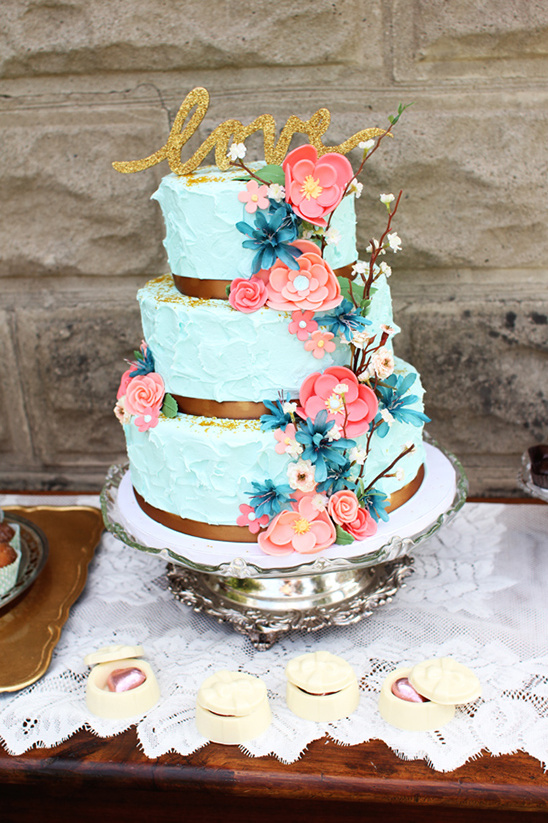 mint wedding cake