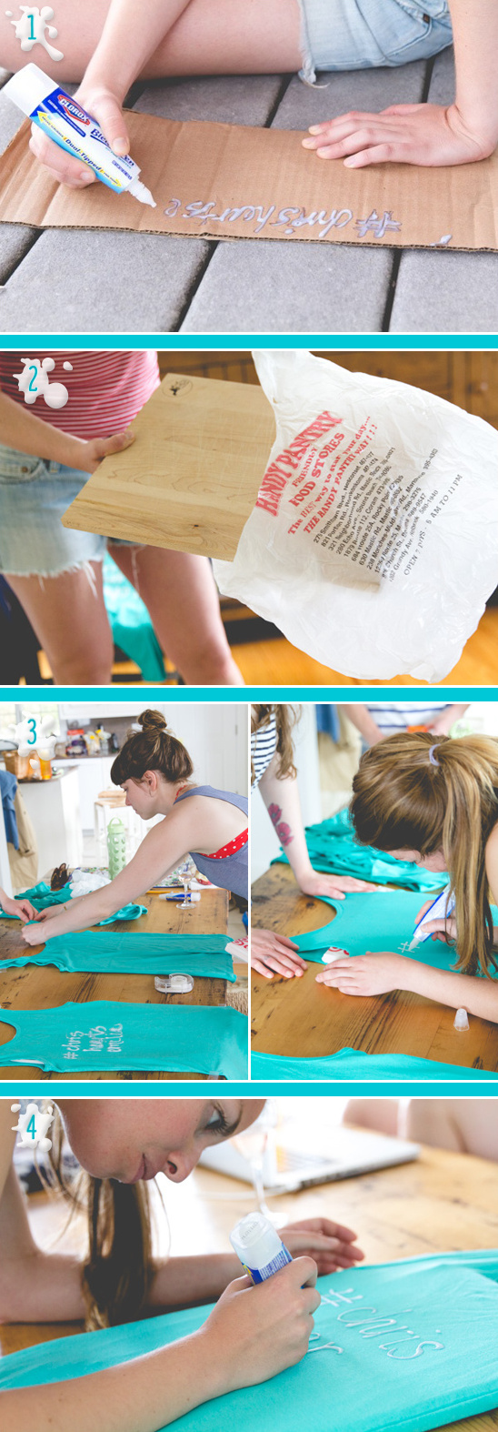DIY shirt stenciling tutorial steps
