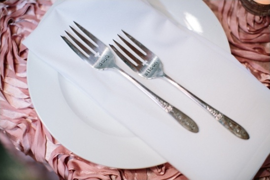 engraved wedding cake forks