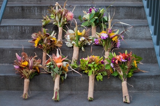 colorful wedding bouqets