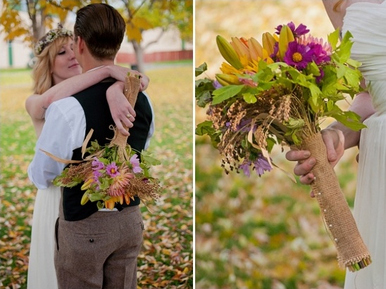 burlap bouquet