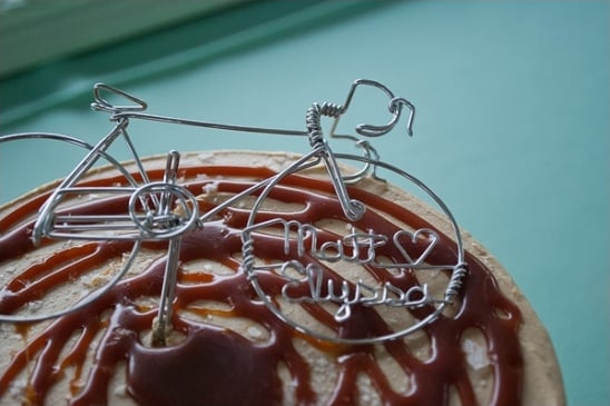 custom wire bike cake topper