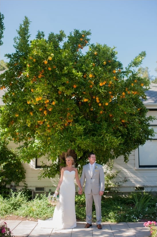 Gray and Yellow Backyard Style Wedding