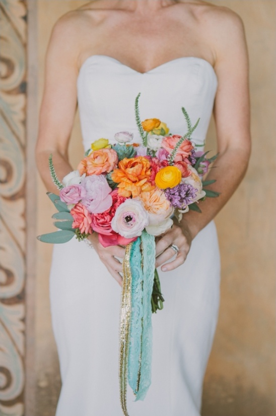 colorful wedding bouquet by primary petals