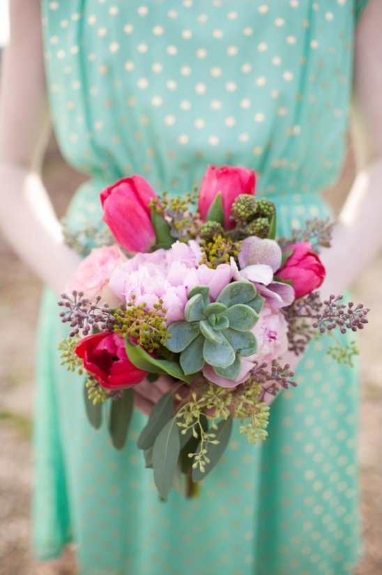 pink and succulent bouquet by Amy Lynne Originals