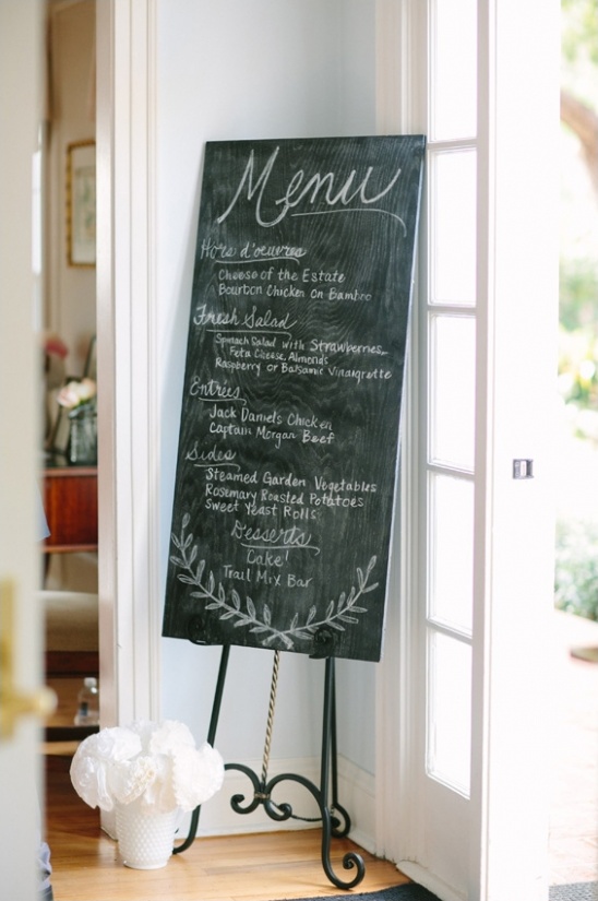 chalkboard wedding menu