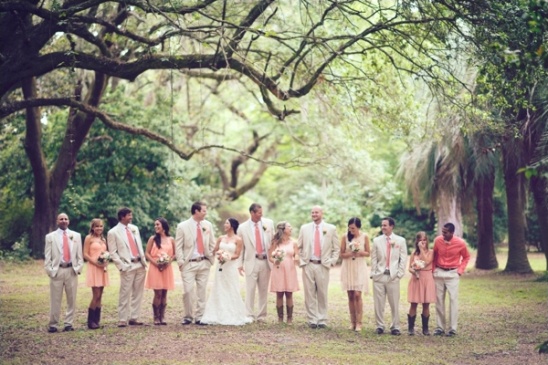 rustic pink wedding party ideas