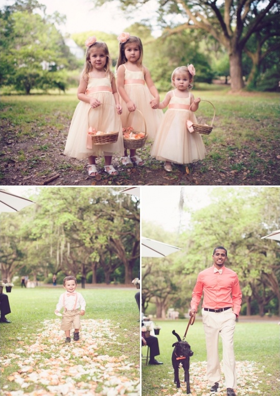 pink and peach flower girl and ring bearer ideas