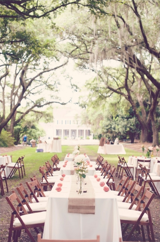 pink and peach outdoor reception ideas