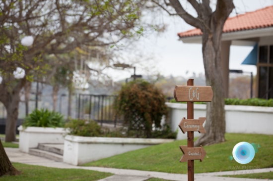 Wedding venue directional sign for ceremony cocktails