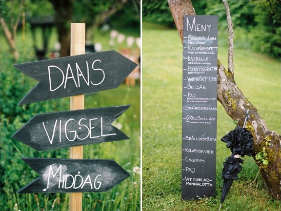 chalkboard wedding and menu signs