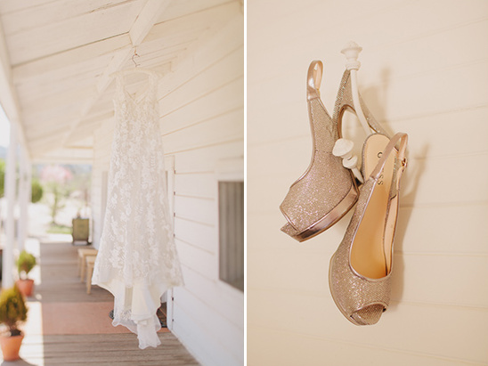 gold Guess wedding shoes