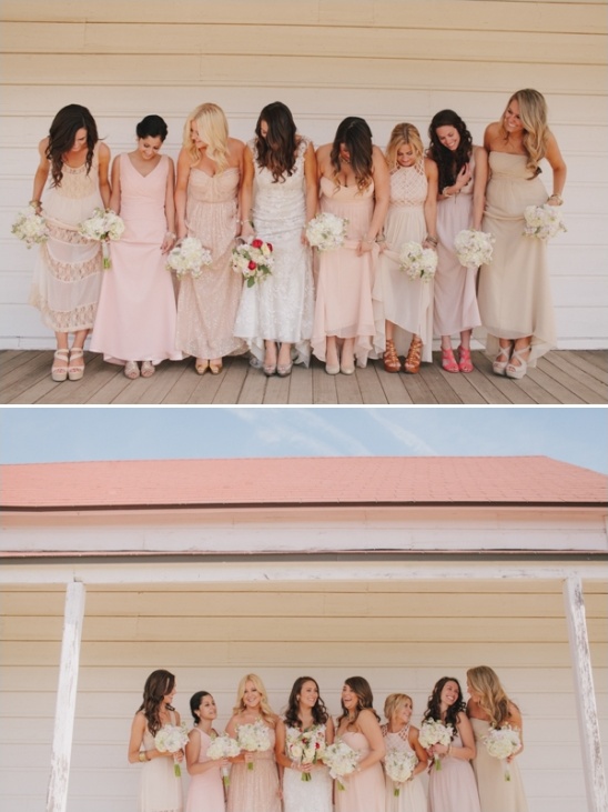 blush pink bridesmaid dresses