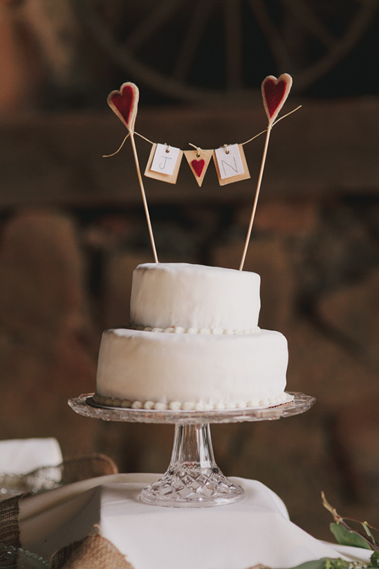 cute heart banner cake topper