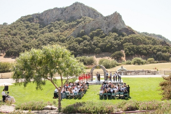 outdoor wedding ceremony at Holland Ranch