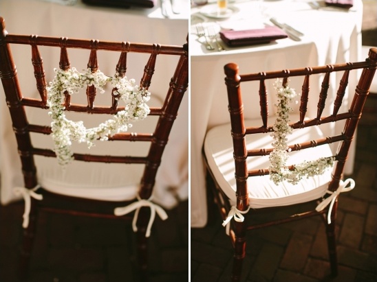 floral monogram chair decorations