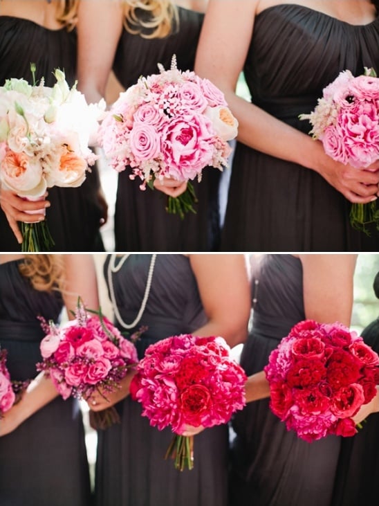 ombre pink bridesmaid bouquets