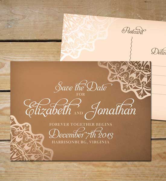 Elegant save-the-date for Elizabeth and Jonathan's December wedding