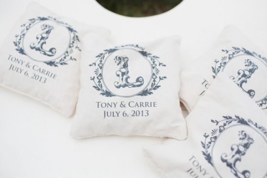 Personalized wedding bean bags: Tony & Carrie, July 6, 2013