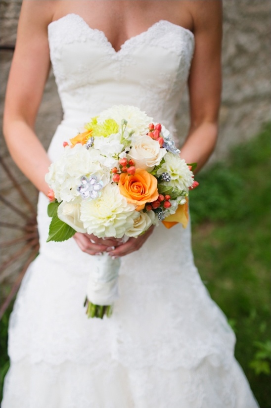 dalia and rose wedding bouquet by Glassing Florist