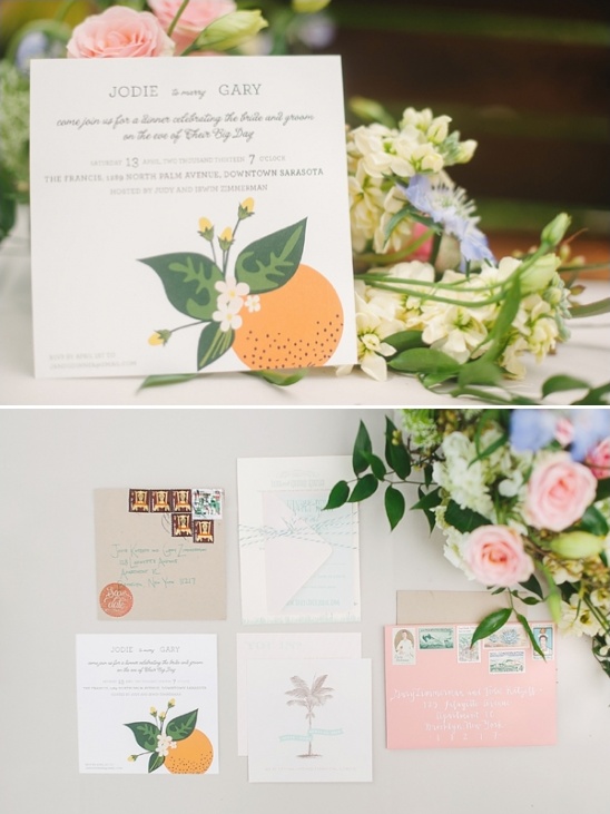 oranges wedding invite