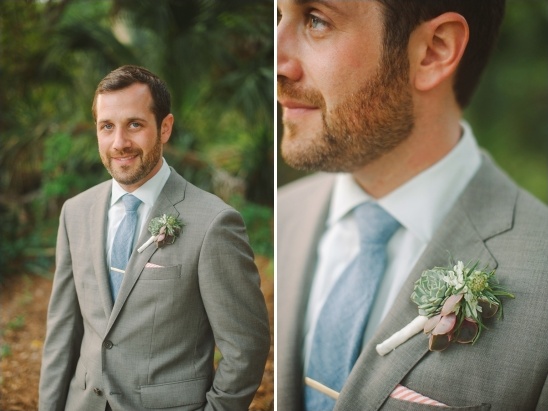 succulent boutonniere by fh weddings & events