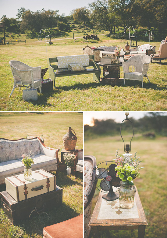 rustic vintage outdoor seating area