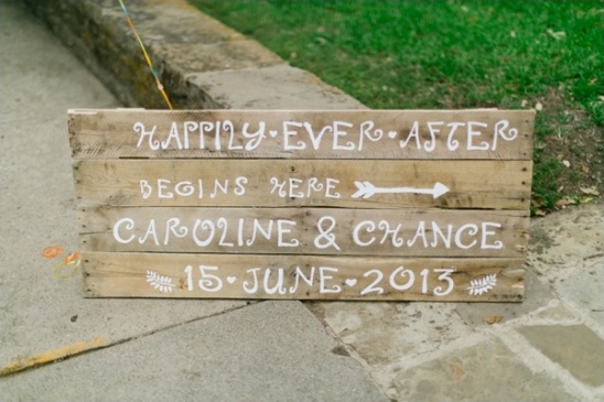Caroline & Chance wedding sign: Happily Ever After begins here, June 15, 2013