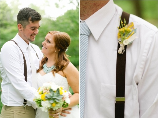 Happy bride and groom wedding day portrait