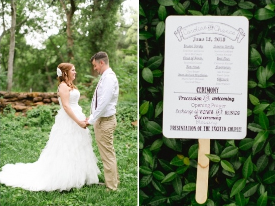 Wedding program fan, ceremony details