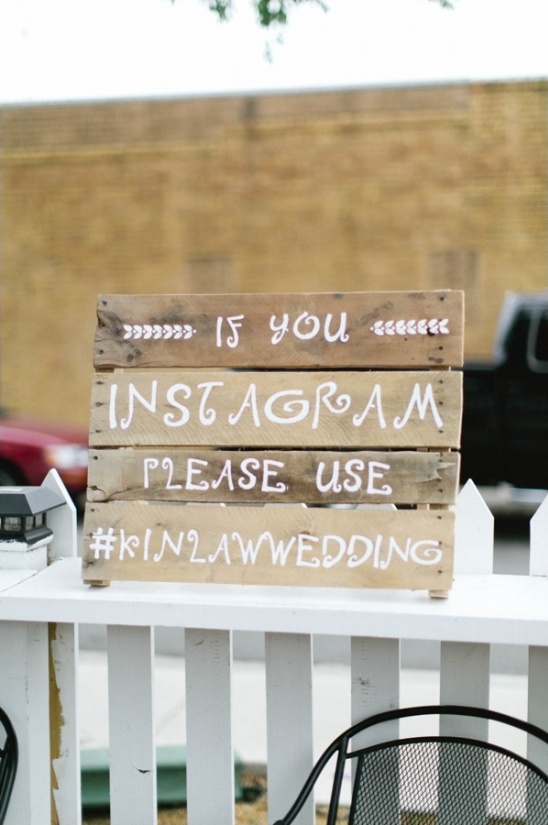 Wedding sign asking for Instagram use