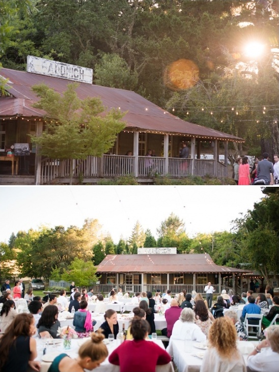 Outdoor wedding reception at the historic Gadonich Ranch