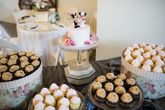 Wedding cupcakes and Mickey Mouse cake