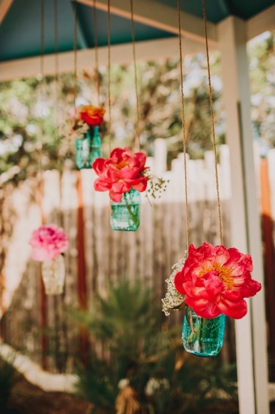 hanging floral ceremony decor
