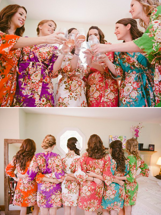 floral getting ready robes