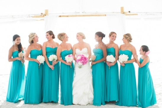 turquoise beach bridesmaid dresses