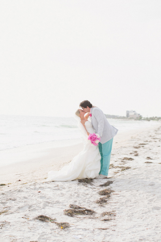 Breezy Beach Wedding in Turquoise and Pink