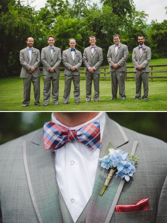 gray blue and red groomsmen look