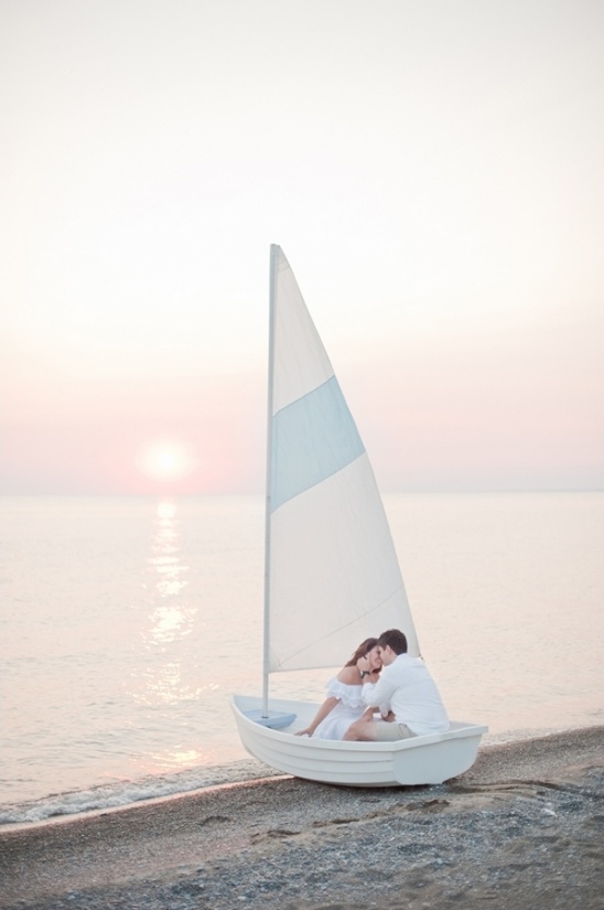 sailing at sunset engagement session ideas
