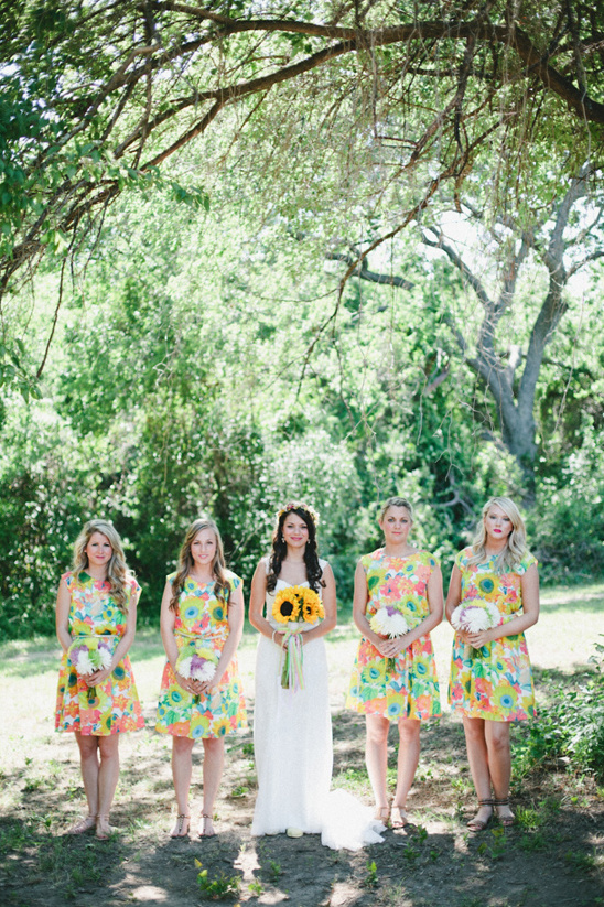colorful floral bridesmaid dresses