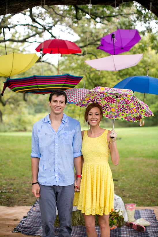 Colorful Rainy Day Anniversary Session