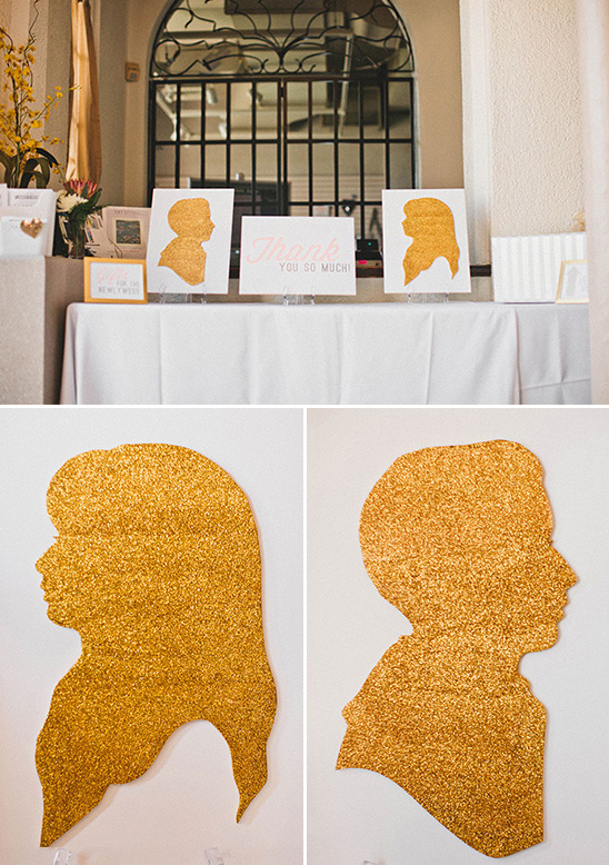 gold silhouette thank you table