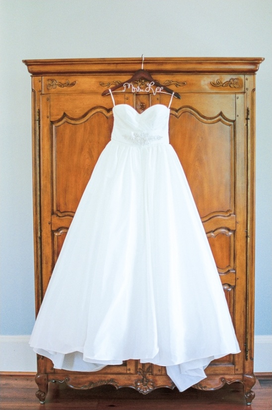 watters wedding gown on personalized hanger