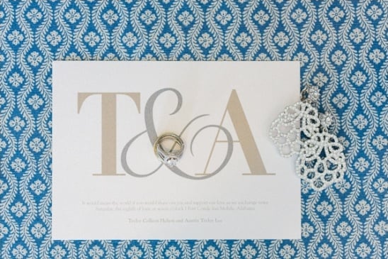 gold and silver wedding invitation