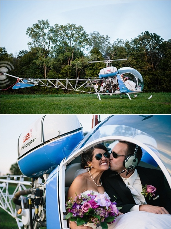 helicopter wedding transportation